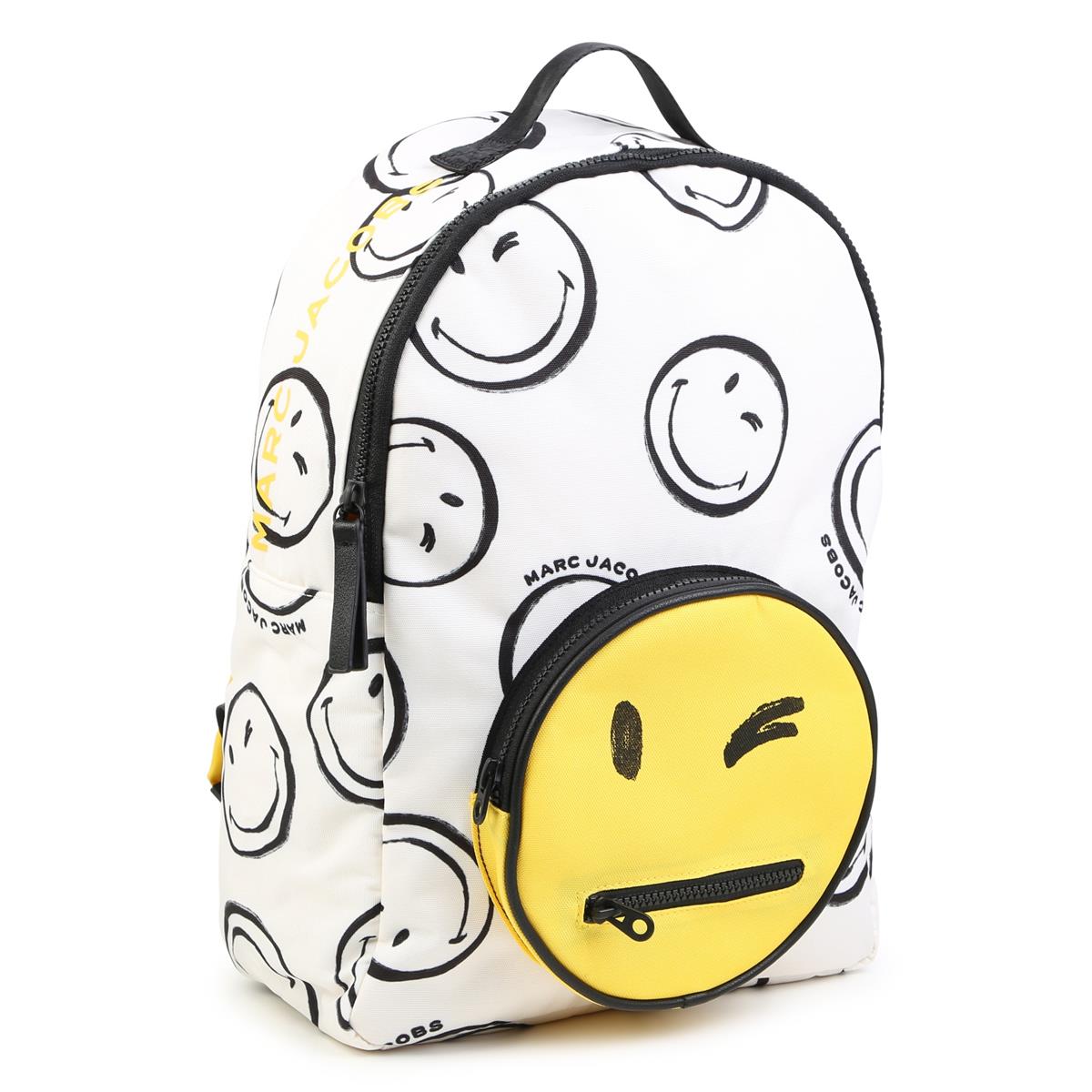 Zaino avorio per bambini con smile giallo